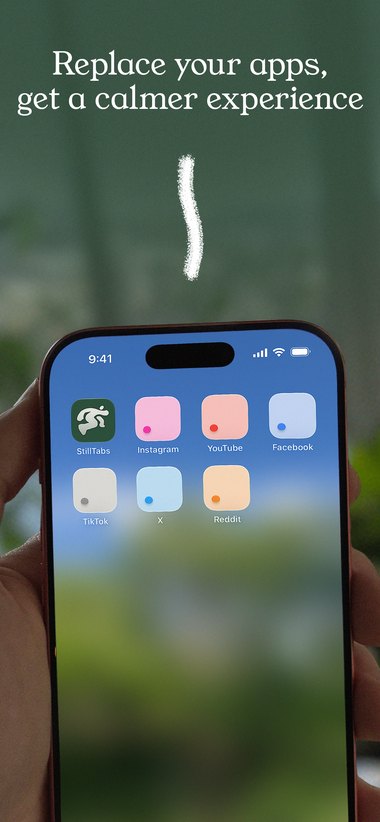 App Store screenshot: “Replace your apps, get a calmer experience”